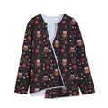 Cute Owl Print Long Sleeve Short Coat