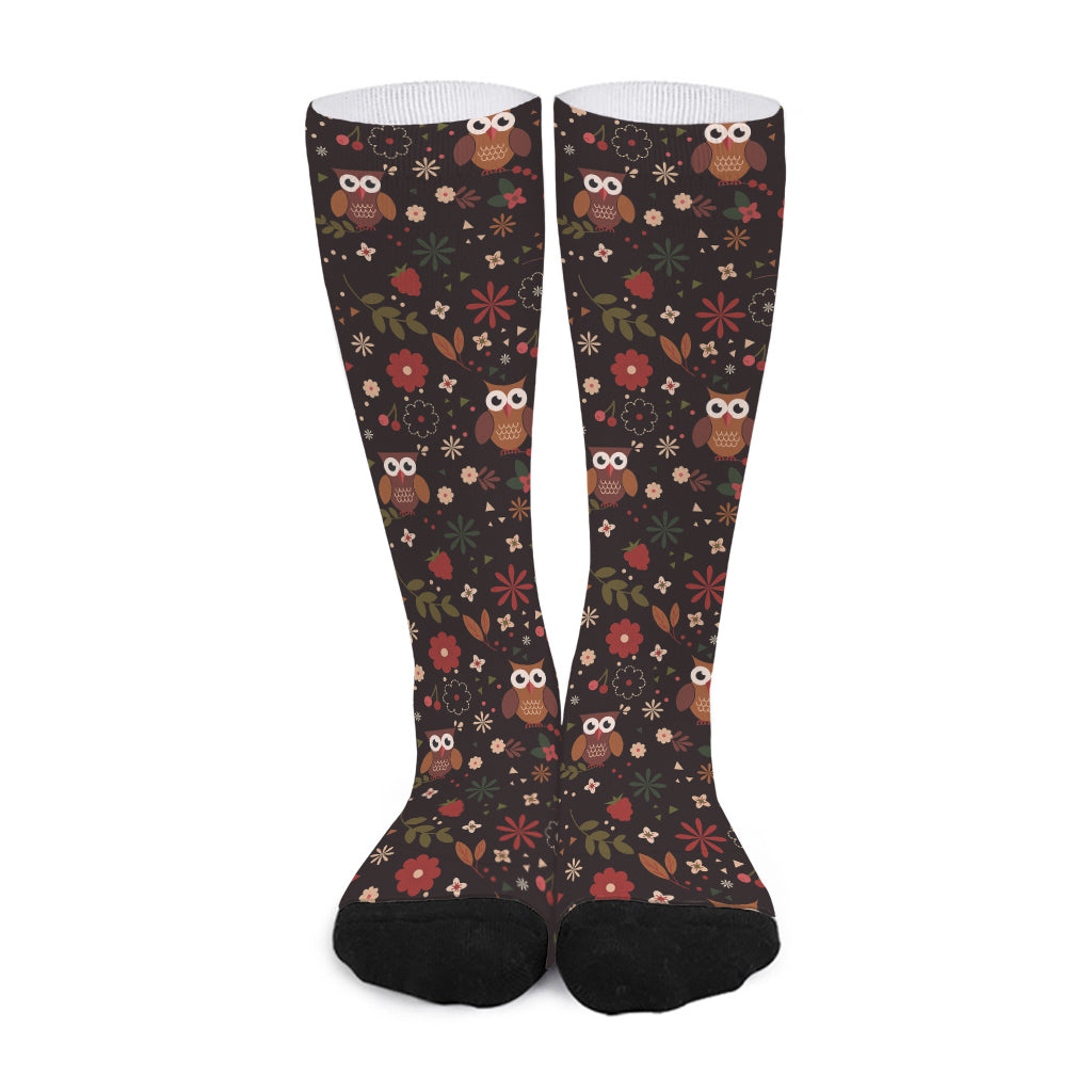Cute Owl Print Long Socks