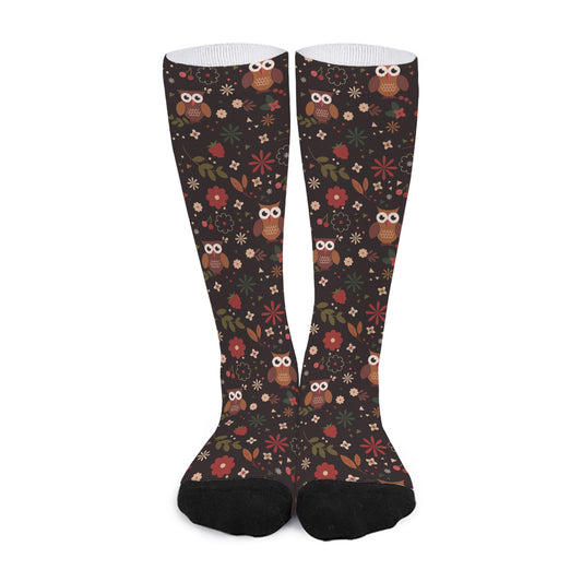 Cute Owl Print Long Socks