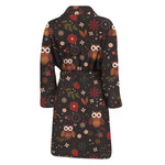 Cute Owl Print Men's Bathrobe