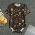 Cute Owl Print Men's Bodysuit