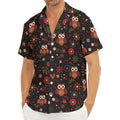 Cute Owl Print Men's Deep V-Neck Shirt