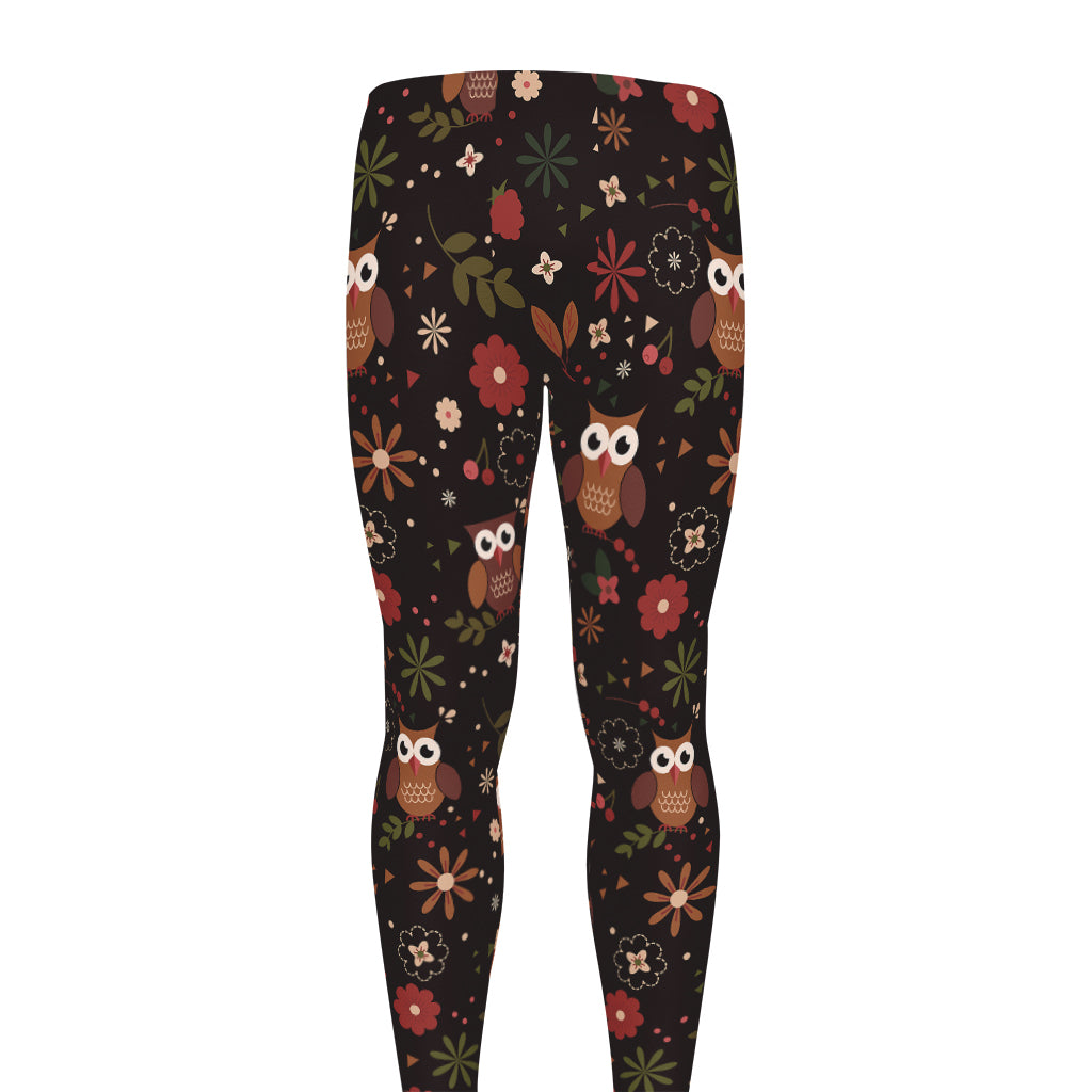Cute Owl Print Men's leggings