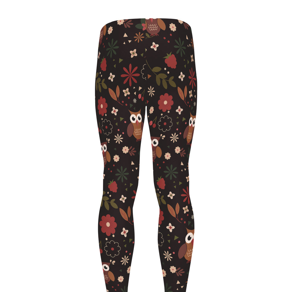 Cute Owl Print Men's leggings
