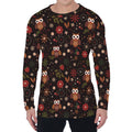 Cute Owl Print Men's Long Sleeve T-Shirt