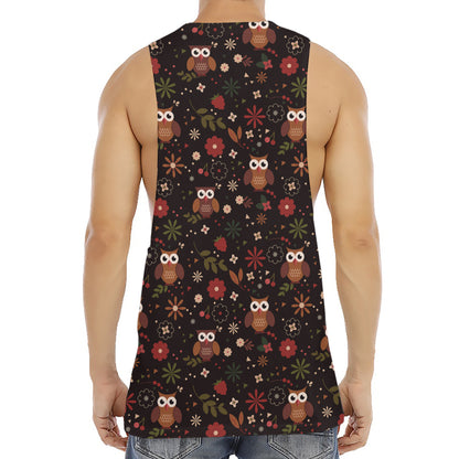 Cute Owl Print Men's Muscle Tank Top