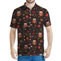 Cute Owl Print Men's Polo Shirt