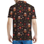 Cute Owl Print Men's Polo Shirt