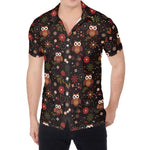 Cute Owl Print Men's Shirt