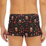 Cute Owl Print Men's Short Boxer Briefs