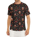 Cute Owl Print Men's Short Sleeve Rash Guard