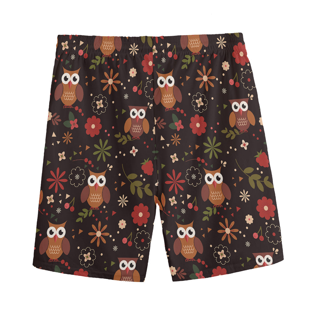 Cute Owl Print Men's Sports Shorts