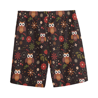 Cute Owl Print Men's Sports Shorts