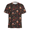 Cute Owl Print Men's Athletic T-Shirt