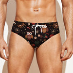 Cute Owl Print Men's Swim Briefs
