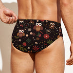 Cute Owl Print Men's Swim Briefs