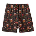 Cute Owl Print Men's Swim Trunks