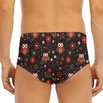 Cute Owl Print Men's Triangle Swim Briefs