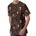 Cute Owl Print Men's Velvet T-Shirt