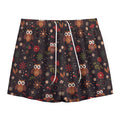 Cute Owl Print Mesh Shorts