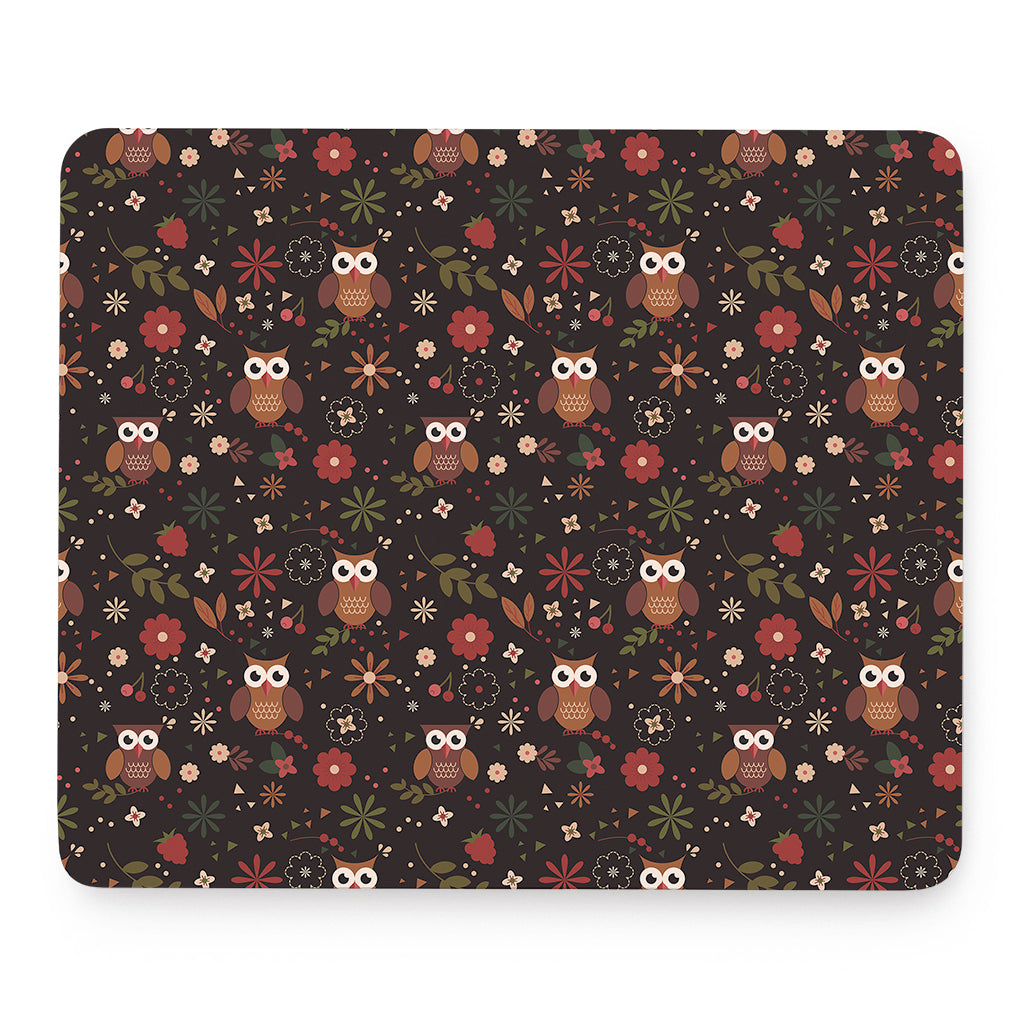 Cute Owl Print Mouse Pad
