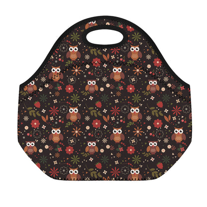 Cute Owl Print Neoprene Lunch Bag