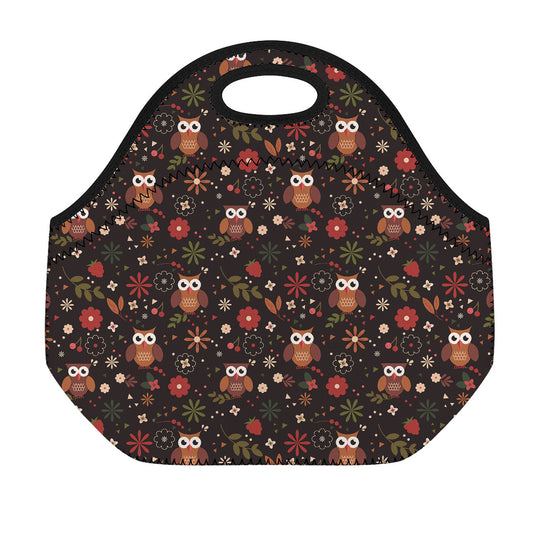 Cute Owl Print Neoprene Lunch Bag