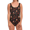 Cute Owl Print One Piece Swimsuit