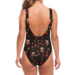 Cute Owl Print One Piece Swimsuit