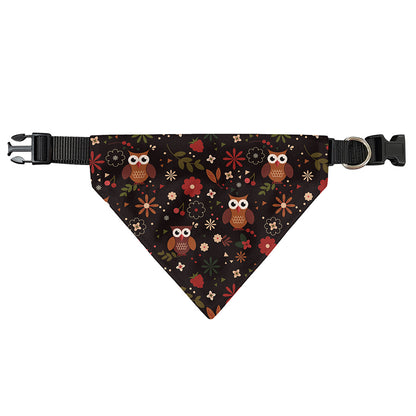 Cute Owl Print Over The Collar Dog Bandana
