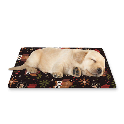 Cute Owl Print Pet Cooling Mat Cover