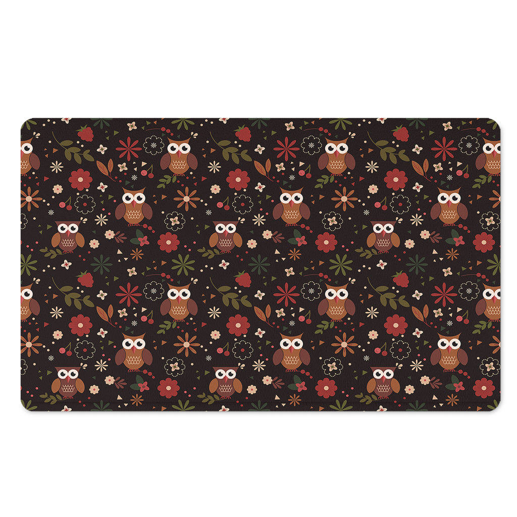 Cute Owl Print Polyester Doormat