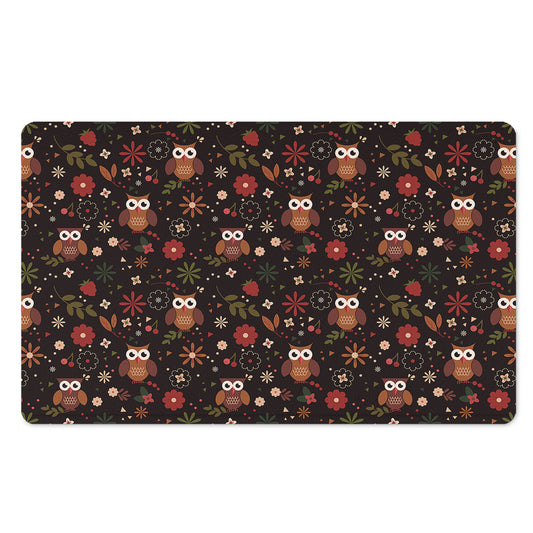 Cute Owl Print Polyester Doormat