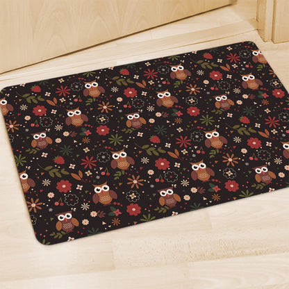 Cute Owl Print Polyester Doormat