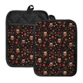Cute Owl Print Pot Holders With Pocket