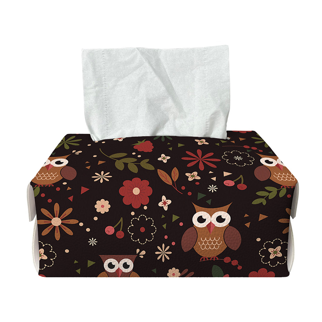 Cute Owl Print Rectangle Tissue Box Cover