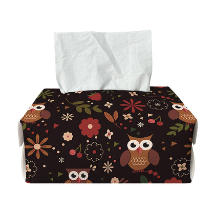 Cute Owl Print Rectangle Tissue Box Cover