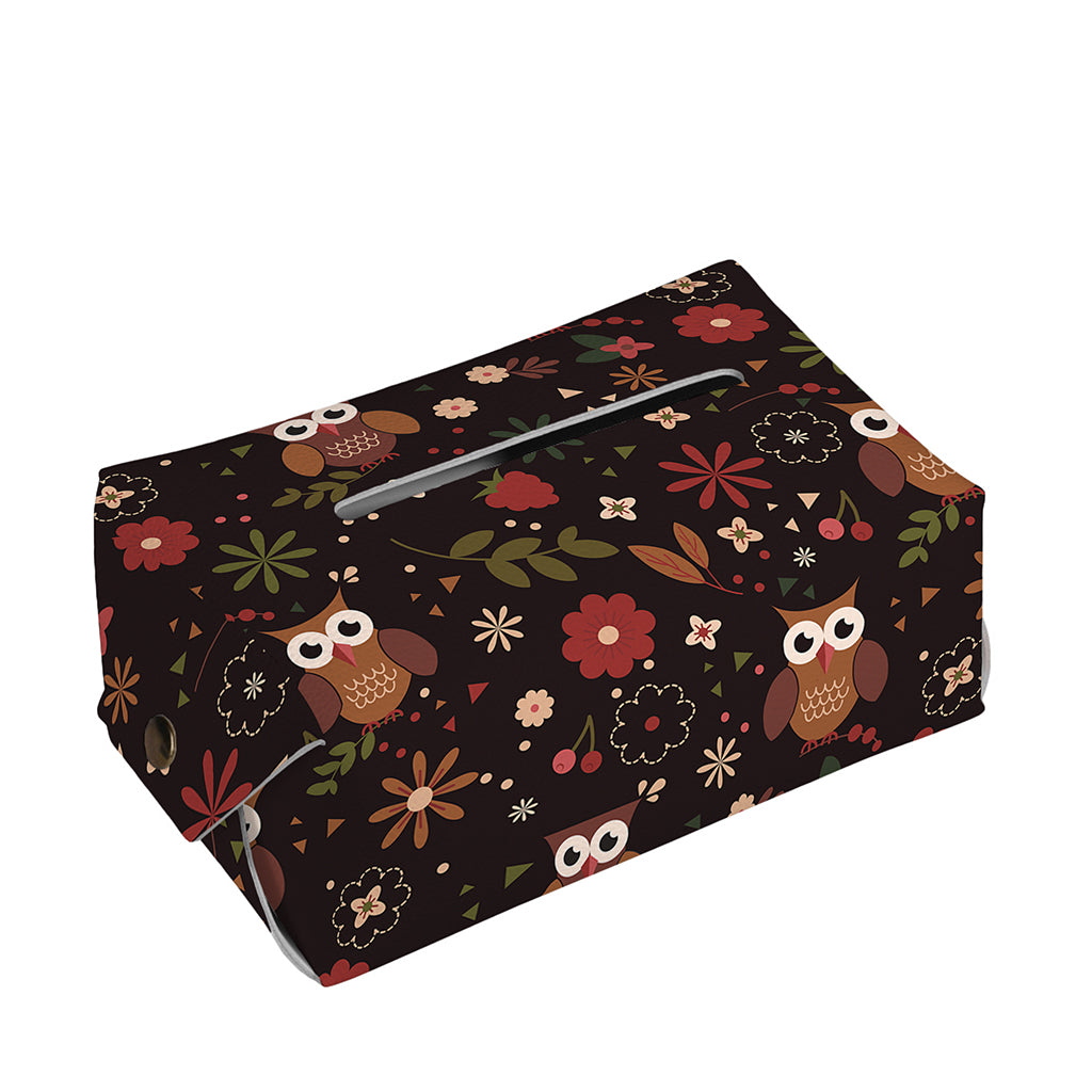Cute Owl Print Rectangle Tissue Box Cover