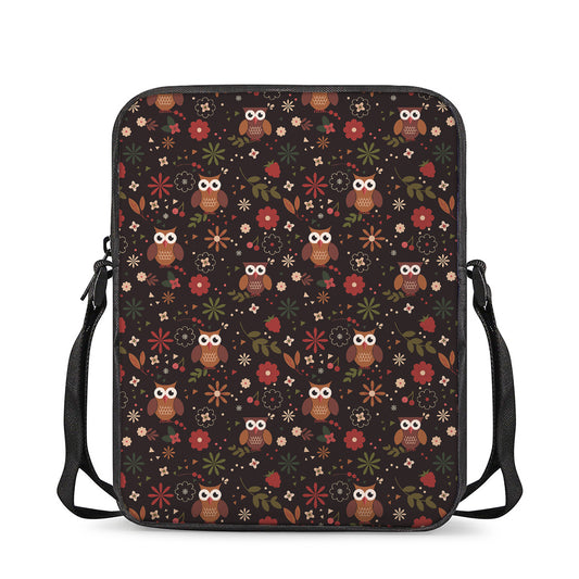 Cute Owl Print Rectangular Crossbody Bag