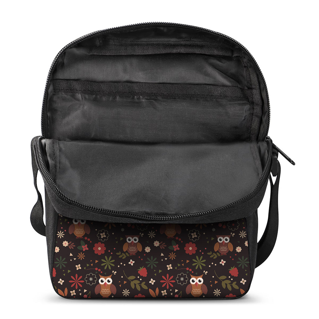 Cute Owl Print Rectangular Crossbody Bag