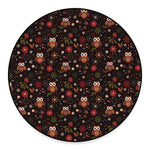 Cute Owl Print Round Floor Mat