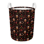 Cute Owl Print Round Laundry Basket