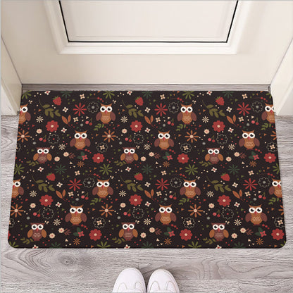 Cute Owl Print Rubber Doormat