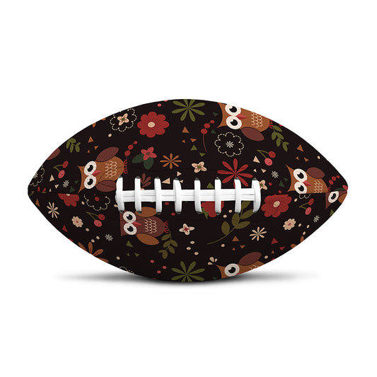 Cute Owl Print Rugby Ball