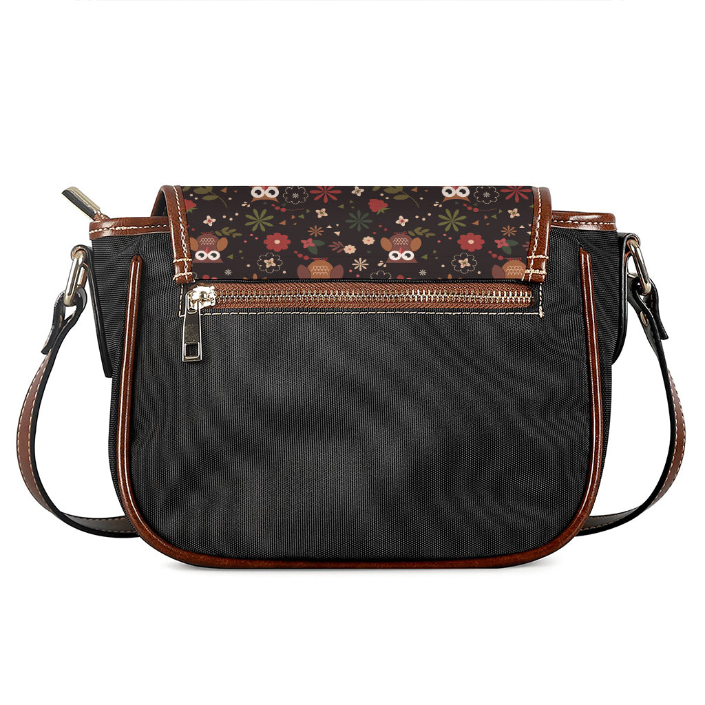 Cute Owl Print Saddle Bag