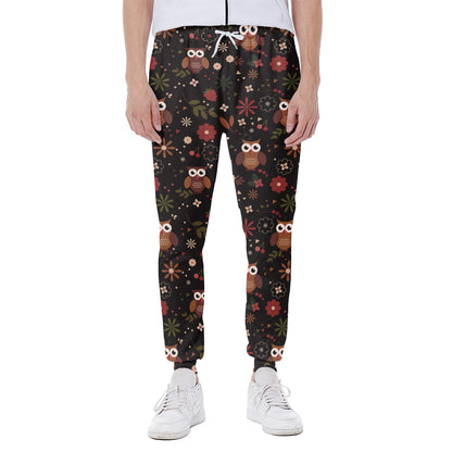 Cute Owl Print Scuba Joggers