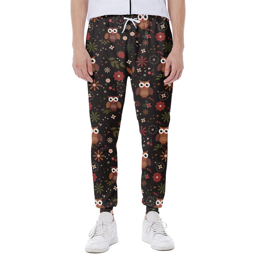 Cute Owl Print Scuba Joggers