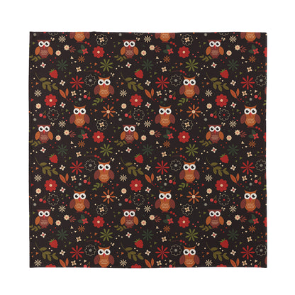 Cute Owl Print Silk Bandana