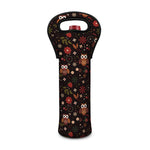 Cute Owl Print Single Neoprene Wine Tote