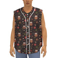 Cute Owl Print Sleeveless Baseball Jersey
